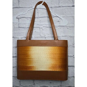 Vintage Le Sac woven retro brown shoulder bag purse.